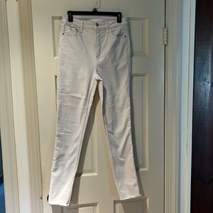 Old Navy denim jeans, extra high rise, rockstar super skinny, size 8 tall, beige